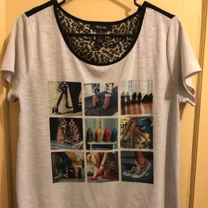 Short sleeve high heel shoe, shirt